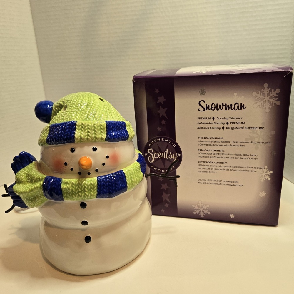 Scentsy‎ Snowman Wax Warmer Holiday Collection Full Size Table Top Retired W/box